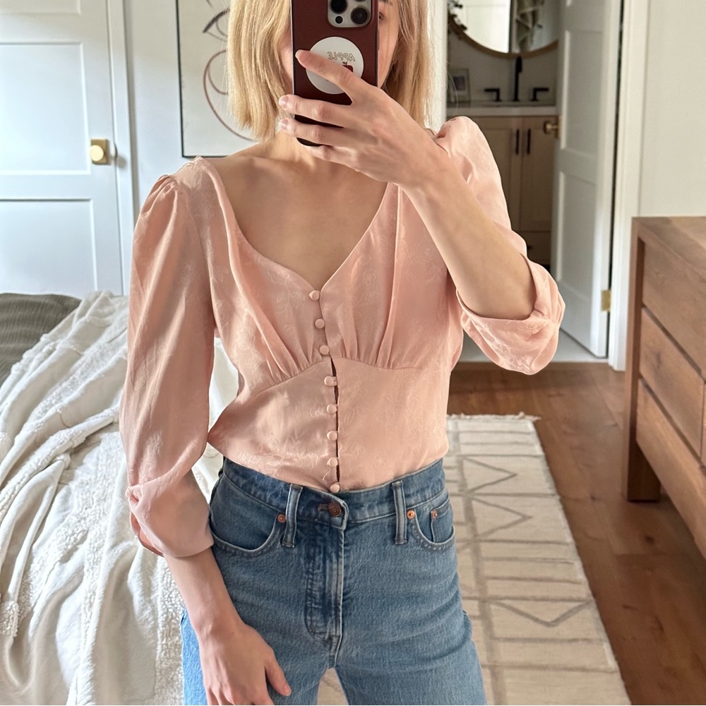 LPA Romila Satin Jacquard Blouse